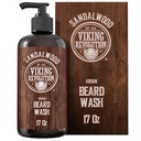 Viking Revolution Beard Wash Shampoo w / Argan & Jojoba Oils - Softens & Posilvens - Sandalwood Scent - 17 oz Shampoo
