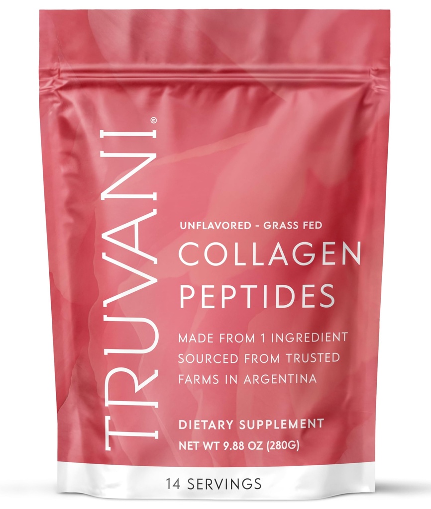 Truvani Hydrolyzované Kolagen Peptides 124; Neochucené 124; 14 Služeb 124; 20g Grass- Fed Kolagen Protein Powder 124; Promotes Vlasy, hřebíky, kůže, a společné zdraví 124; Keto Plank 124; Mléčné a gluten zdarma 124; Ženy a muži