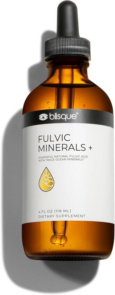 Blisque - Přírodní stopové minerální kapky dodatek Fulvic kyseliny a Humic kyseliny CLAS124; pro Detox, Cleanse, imunitní podpora, Brain Booster, Alkalická hydratace, a energie CLAS124; Obsahuje Electrolytes CLAS124; 4 Ounce