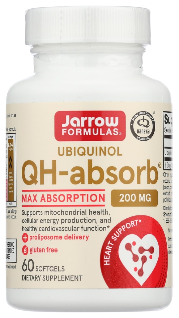 Jarrow Dispersas QH- absorbovat 200 mg - 60 Softgels - High Absorption Co- Q10 - Aktivní antioxidační forma Co- Q10 - Podporuje Mitochondrial Energy Production a Cardiovaskulární zdraví - 60 Služeb