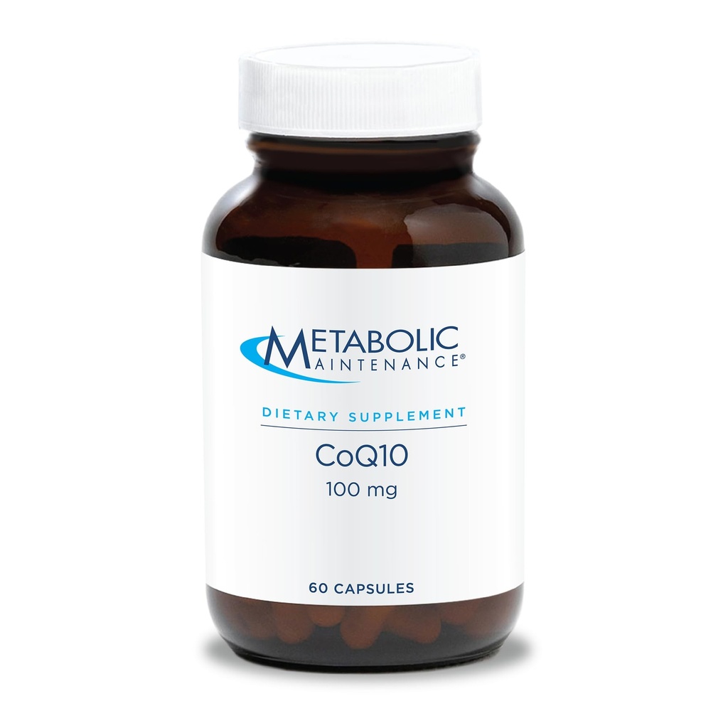Metabolická údržba CoQ10 Kapsle - 100 mg CoenzymeQ10 s vitaminem C - Antioxidant, imunitní, energie + Kardiovaskulární podpora (60 Kapsle)