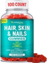 Vlasy Kůže a hřebíky Gummies s vysokou potence Biotin 5000mcg CZ124; Chutné vlasové vitamíny pro ženy Muži a děti CZ124; Gluten Volný vlasový hřebík a kůže Vitamíny Plus Biotin Gummies pro růst vlasů