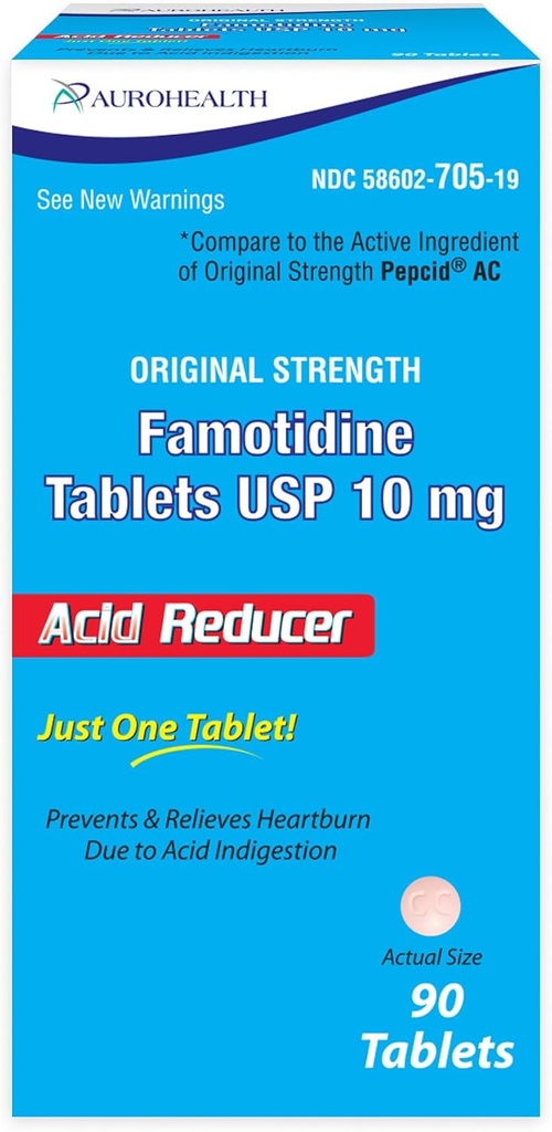 Famotidin 10mg Tableta, 90 Počet (Porovnejte s Pepcid AC)