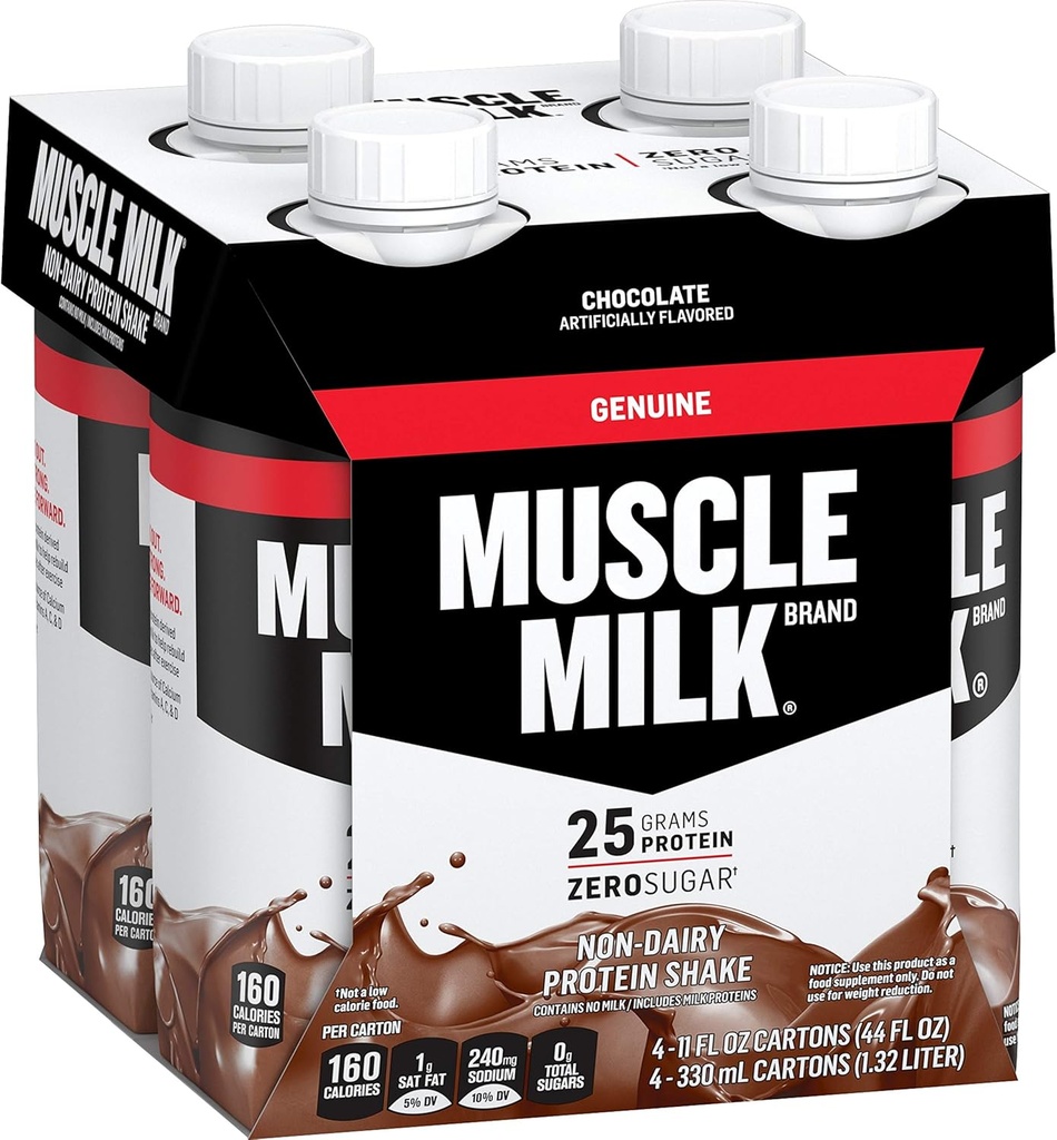 Muscle Milk Genuine Protein Shake, Chocolate, 25g Protein, 11 Fl Oz (balení po 4)