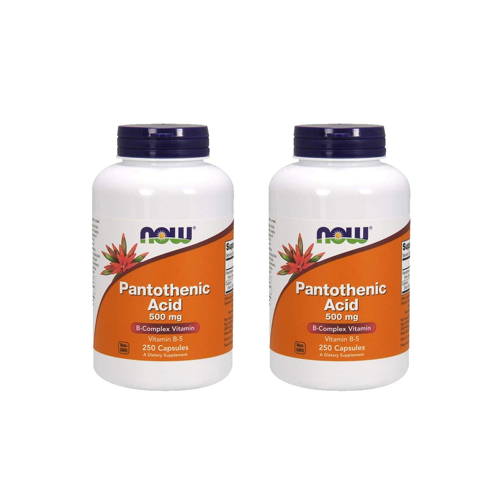 Nyní Potraviny Kyselina pantotenová 500 mg, 250 tobolek (2 balení)
