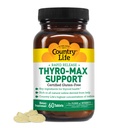 Country Life Thyro-Max Support - Kelp-Derived jód & L-Tyrosin Thyroid dodatek pro muže a ženy - B Vitamíny, gluten- Free, Vegan, Kosher - 60 Kapsle