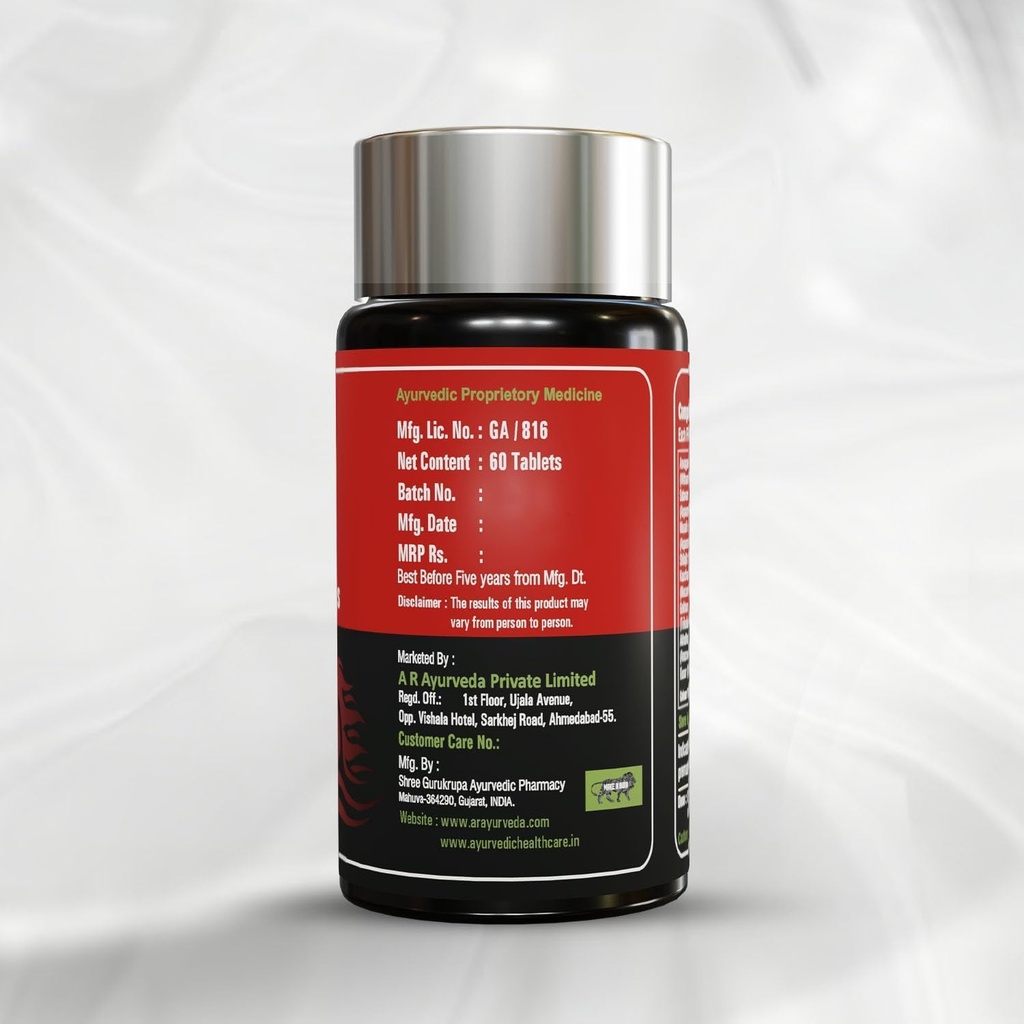 Horse Fire Kapsle pro muže 124; Ayurvedic dodatek pro Stamina, růst svalů, imunita a celkové zdraví