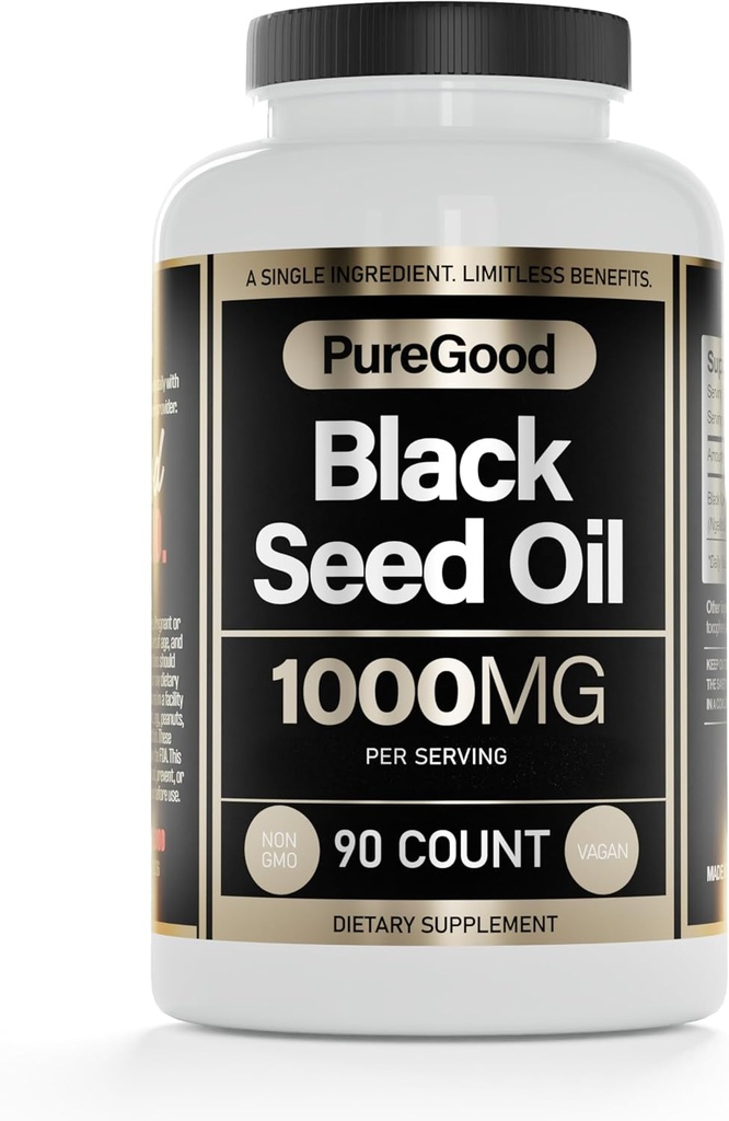 Černé olejové kapsle, 500 Mg, Studená tlaková vysoce potentní potravní pomůcka, 90 Počet 100% Non GMO čistý černý kumin olejové kapsle
