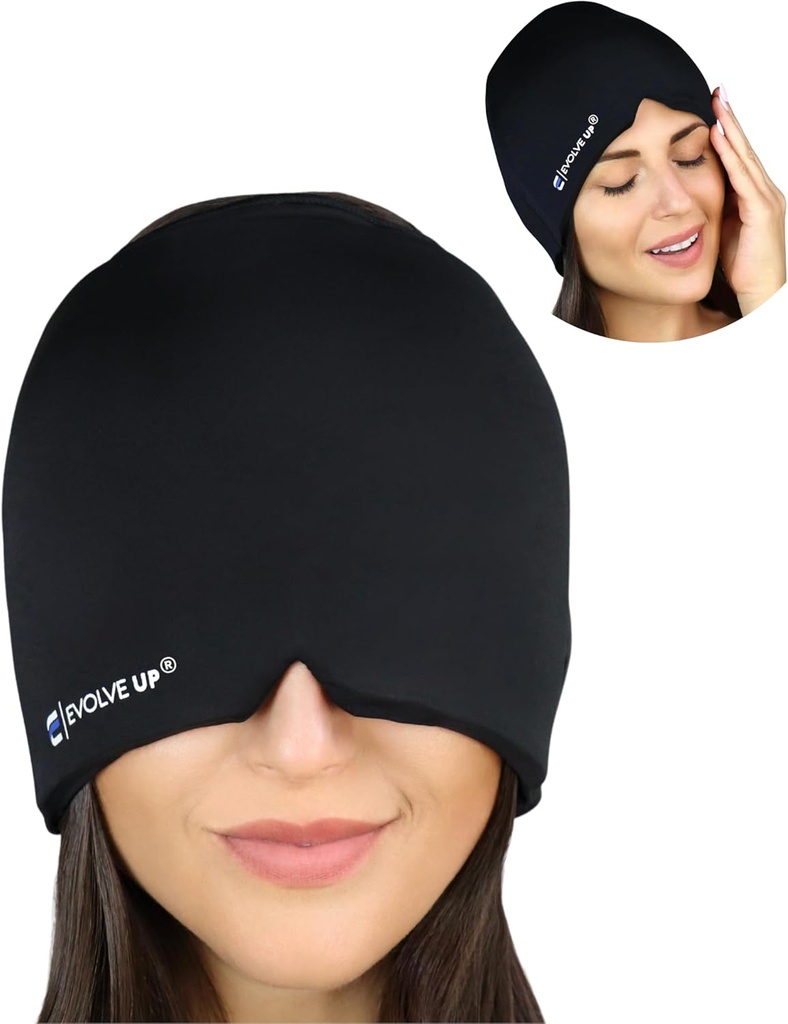 Rychle působící Migréna Relief Cap - Určeno pro Migréna, Sinus Napětí bolest hlavy Relief, Double Layer Gel ledová maska, Terapeutická Migréna Maska - Studený & Horký komprese, Jedna velikost hodí vše