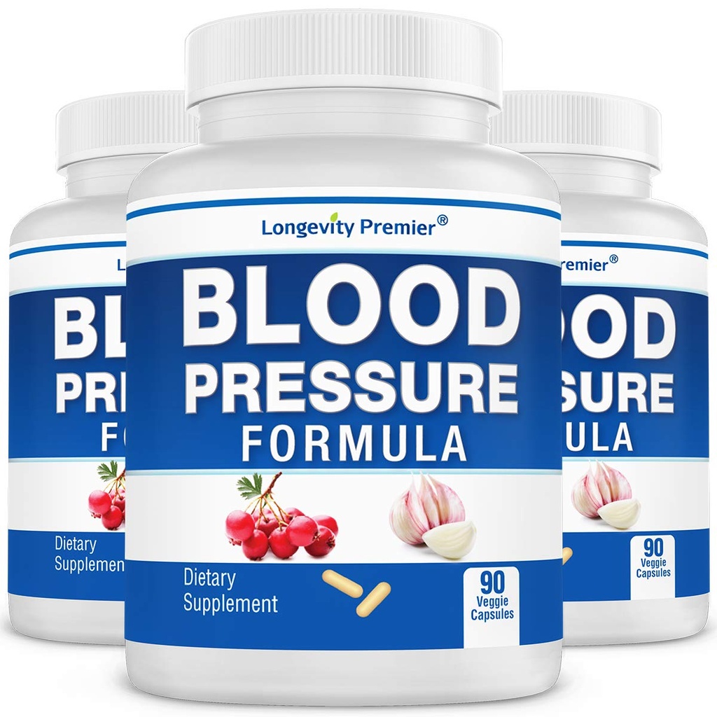 [3-Bottle Value Pack] Dlouhověkost krevní tlak Formule - s 12 + přírodní Byliny. Dodatek k dietní podpoře