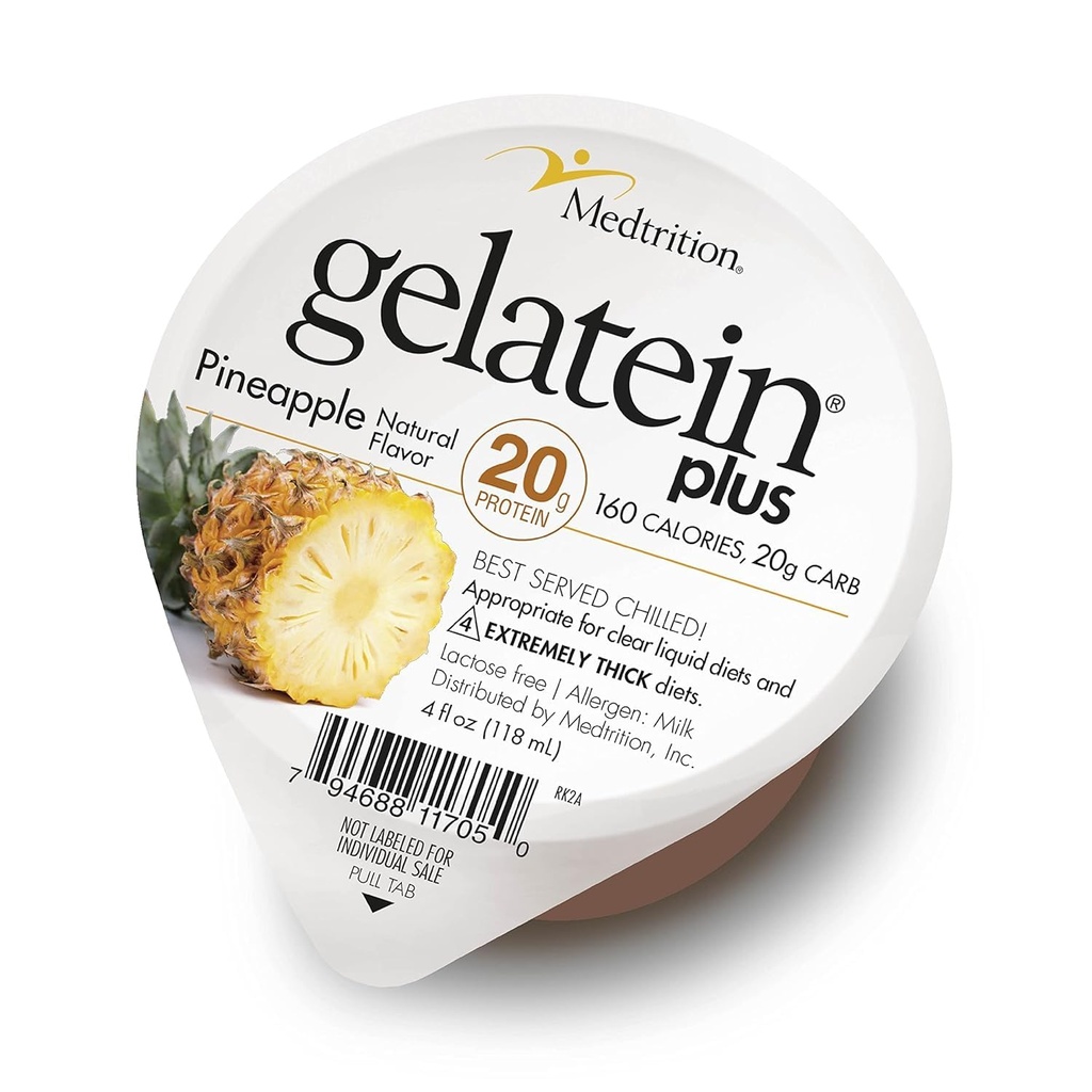GelaTein Plus Ananas: 20 gramů proteinu. Ideální pro čiré kapalné diety, polykající potíže, dialýzy a onkologie. Skvělé před nebo Post- cvičení Snack. (36 Pack)...