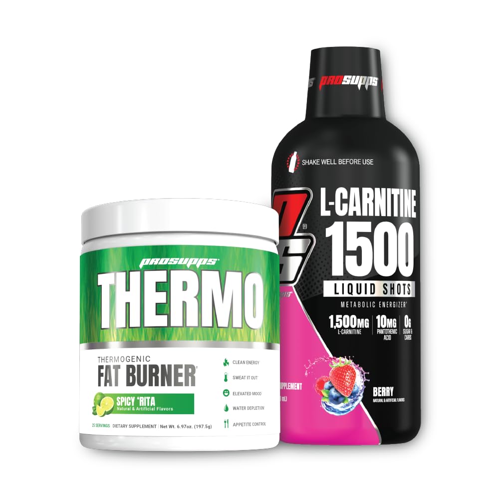 PROFUPS Thermo Fat Burning Thermogenic Powder Spicy Rita a 1500 L- karnitin Berry - Řízení hmotnosti a Pre Workout - Energy, Mood, Appetite Control -
