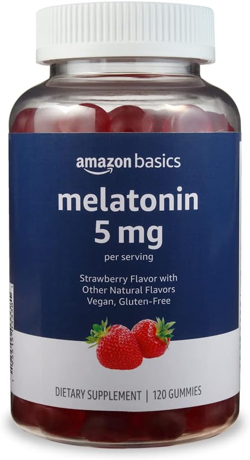 Základy Melatonin, Gummie na podporu spánku, Strawberry Flavor, 5mg, 120 Počet (dříve Solima)