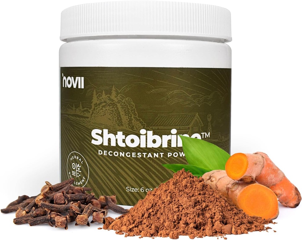 Novii Shtoisolval Decongestant Powder for Sinus Relief- 100% Natural Herbal Sinus Decongestant- Oral Natural Remedy for Congestion & Mucus Relief- Kosher Certified Chest Decongestant - 6oz