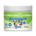 Pet Wellbeing - Ultimate Probiotic 9 Stravy pro kočky a psy - Přírodní podpora trávení a močení Trakt zdraví 160 gramů.