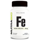 NutraBio Iron Chelate (18mg) - Železné doplňky pro muže a ženy - Ferrous Bisglycinát Chelate, Podporuje zdraví červených krvinek, 60 Kapsle