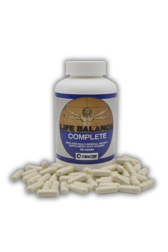 Life Balance Complete - Chelated Multi- Mineral Dieter Supplement with Vitamíny - with Real Amino Acid Chelated Trace Minerály - Vyplňte Gaps ve vaší výživě - Vyrobeno v USA - 240 Kapsle
