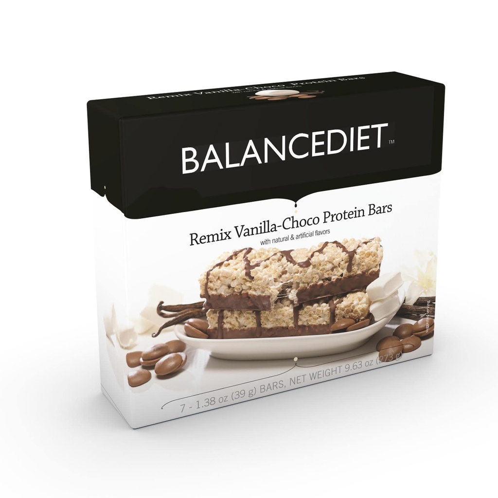 BalanceDiet ™ D124; Protein Bar 124; 15g proteinu D124; Low Carb D124; 7 Bar Box (Remix Vanilla Chocolate)