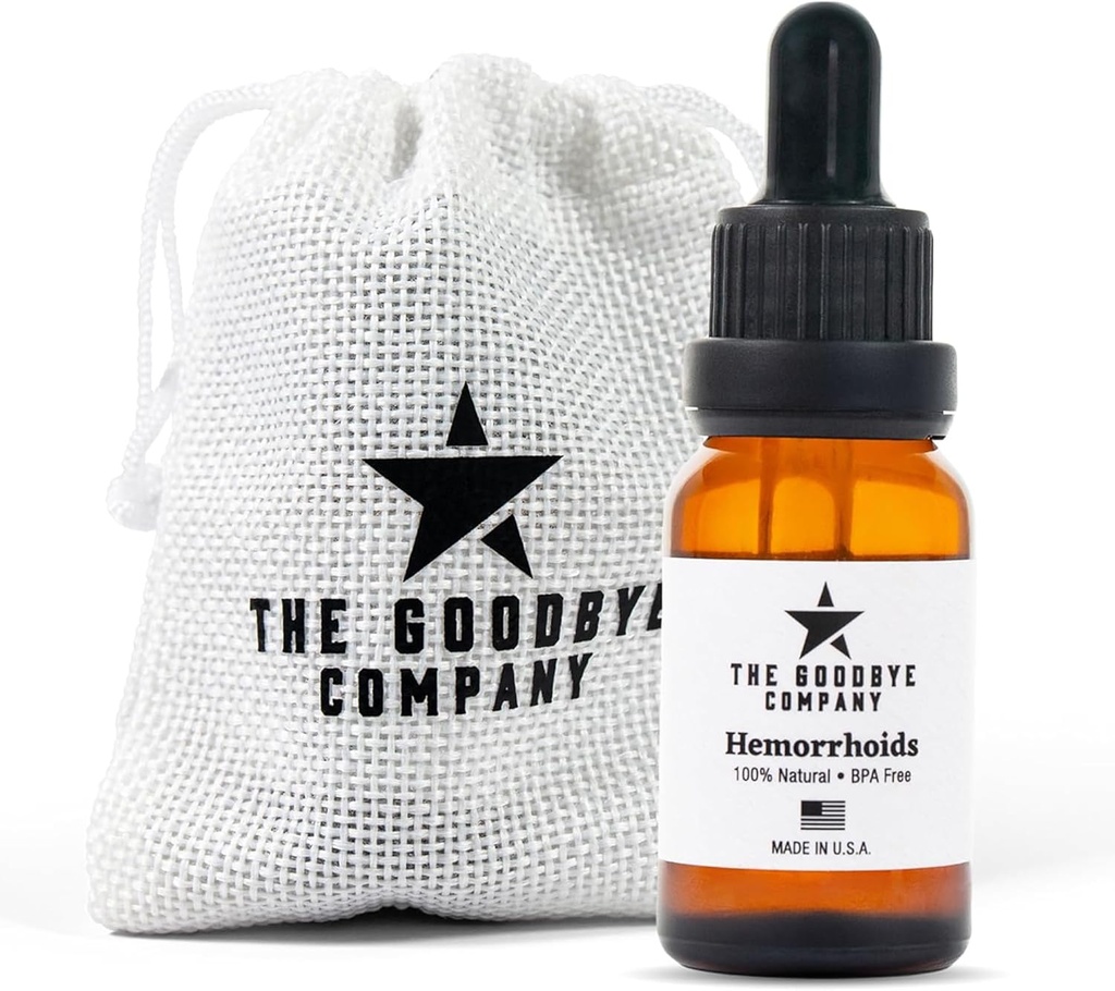 The Goodbye Company Organic Hemeroid Relief Serum - Přírodní Hazel Léčba bolesti, Itch & Otok - Internal External Soothing Formule - Vegan, USA Made, 15ml