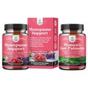 Bundle of Menopauza dodatek pro noční poty, horké záblesky & mood swings s Dong Quai, Chaste Berry & Black Cohosh Root a Saw Palmetto pro ženy 500mg DHT Blocker s Maca Root & Biotin