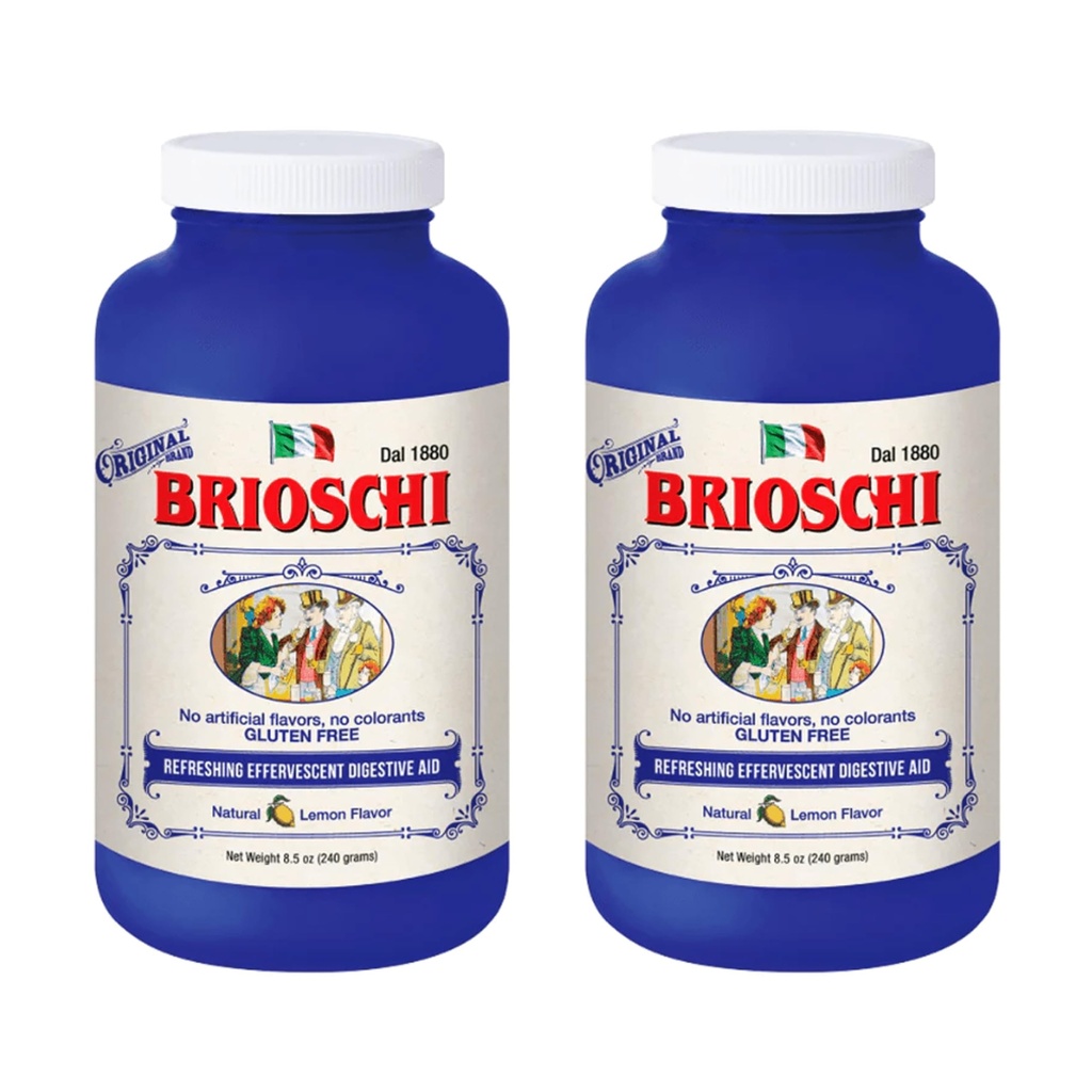 Brioschi italský Lemon ochucený Effervescent Heartburn, Upset Stomach, Acid Ingestion, 8.5 oz láhev (Balení po 2)
