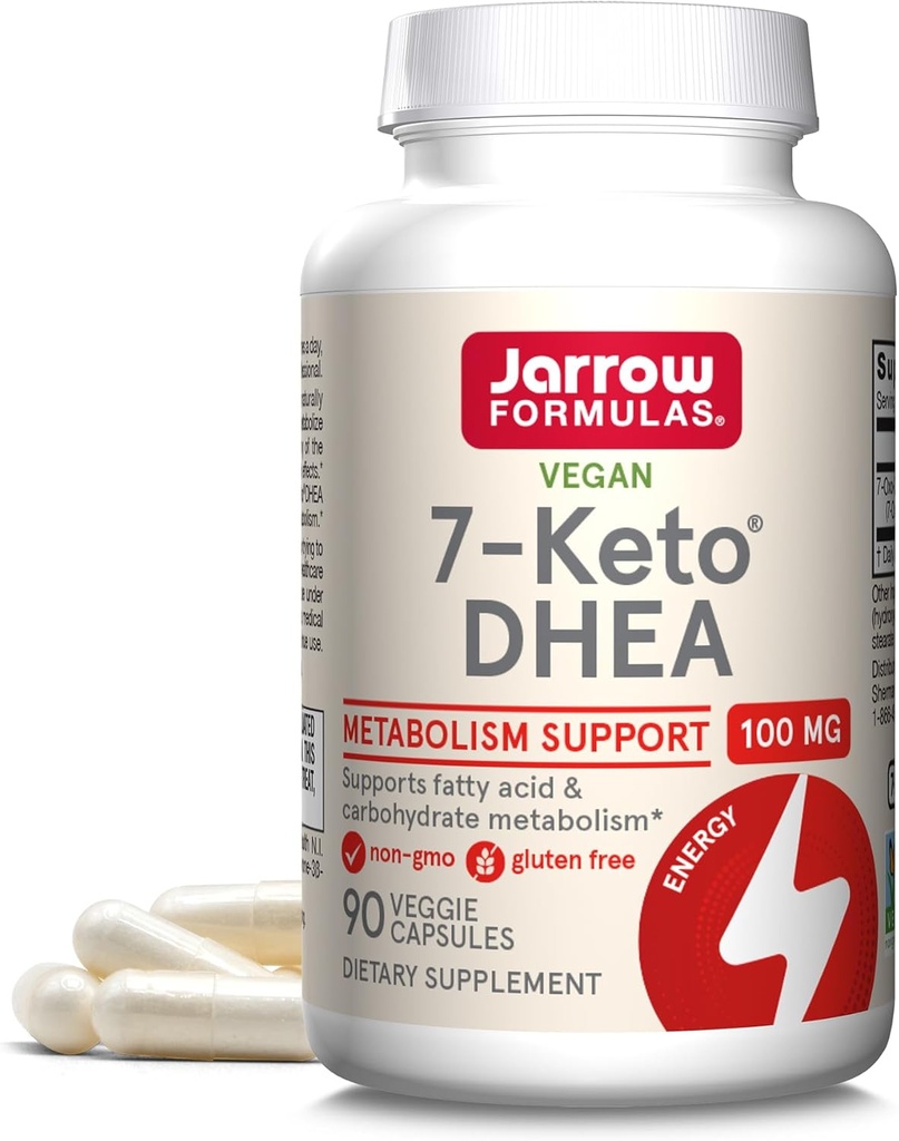 Jarrow Displaas 7- Keto DHEA 100 mg - Až 90 Servings (Veggie Caps) Dietní dodatek - Karbohydrát metabolismus Podpora - Non- GMO - Gluten Free - Vegan
