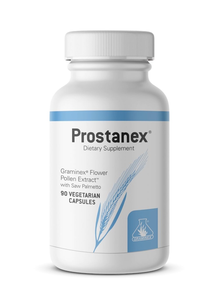 Graminex Prostanex - Prostate Health Appendix Flower Pollen Extract, Saw Palmetto - Podpora kontroly močového měchýře a močového traktu Zdraví, Rye Pollen Extract Made in USA, 90 Vegetariánské Kapsle