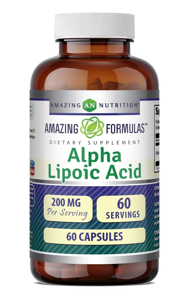 Úžasné Alpha Lipoic Acid 124; 200 Mg dodatek 124; Kapsle 124; Non- GMO 124; Gluten- Free Acid 124; Made in USA (1 balení, 60)