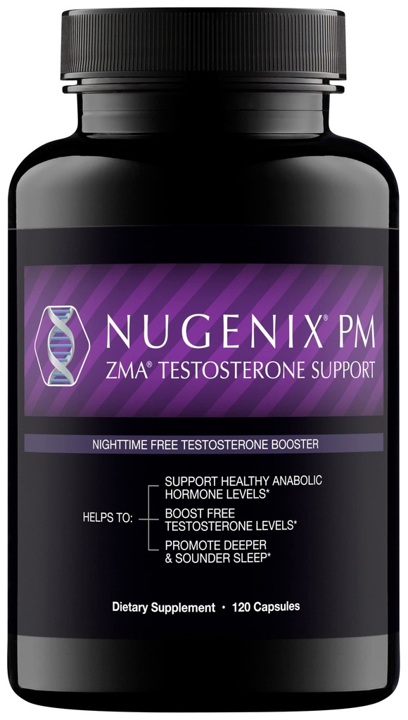 Nugenix PM ZMA - noční volný testosteron booster a podpora spánku, 120 Počet