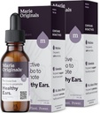 Marie Originals Přírodní Ušní Olej Kapky 124; Mullein Česnek Olej Ušní Kapky pro prevenci infekcí, Bylinné Ušní Ache Kapky pro dospělé, Děti & Domácí zvířata, Zklidnění Ušní Bolest & Odstranění vosku, Bolest ucha (2 Pack)