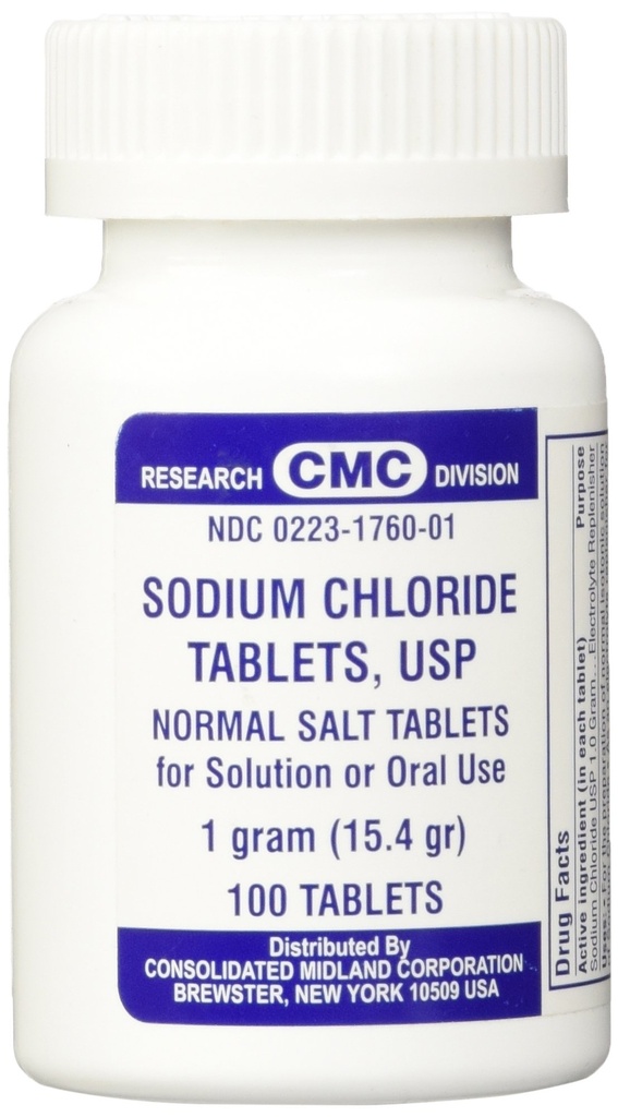 Chlorid sodný Tablety 1 Gm, USP Normal Salt Tablety - 100 Tablety