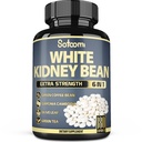 Satoomi 6in1 White Kidney Bean Extract Capsules - 6 Month Supply - Extra Blend with Olive Leaf, Green Coffee Bean & Green Tea - 180 Počítání
