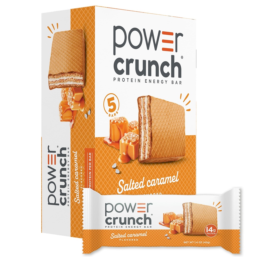 Power Crunch Protein Wafer Bary, High Protein Snacks s lahodnou chutí, slaný karamel, 1.4 Ounce (12 Počet)