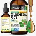 BIO KRAUTER Goldenseal Root Extract Liquid - Vegan Respirační podpora - Golden Seal Drops - Alkohol & cukr zdarma - 2 Fl.Oz.