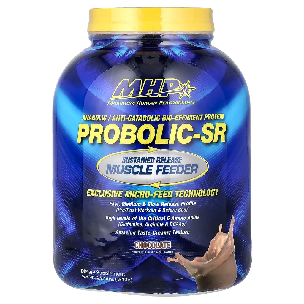 Maximální lidský výkon Probolic- SR Setrvalá uvolnění protein prášek, 24g protein, BCAA, glutamin, Arginin, Pre- cvičení, Post- cvičení, noční protein, 4lbs, 52 Služební, Čokoláda
