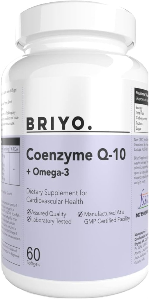CoenzymeQ10 + Omega 3- 150 mg Omega 3 + 100 mg Omegas 3 s lykopenem a selenem pro srdeční zdraví, buněčnou energii, antioxidační podporu