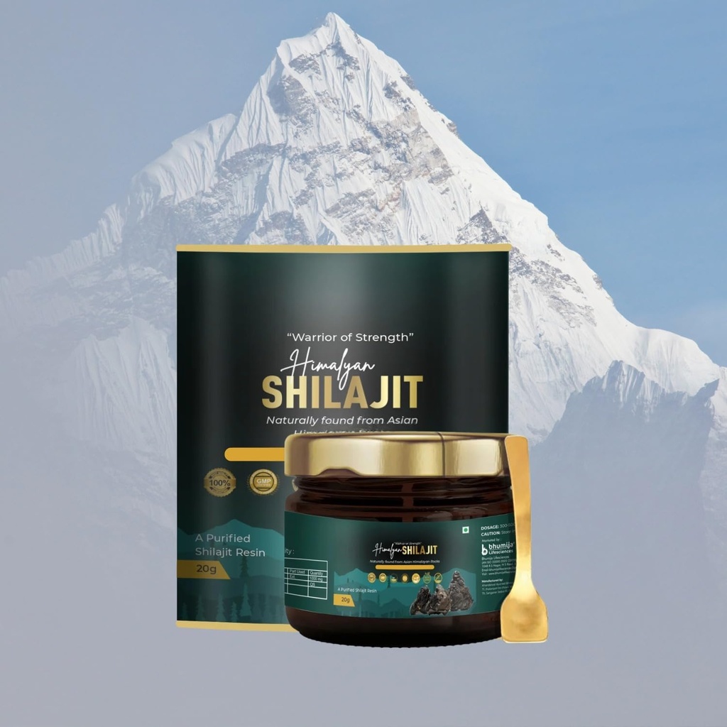 Bhumiija a Life Science Organic Resin Shilajit dodatek pro muže a ženy