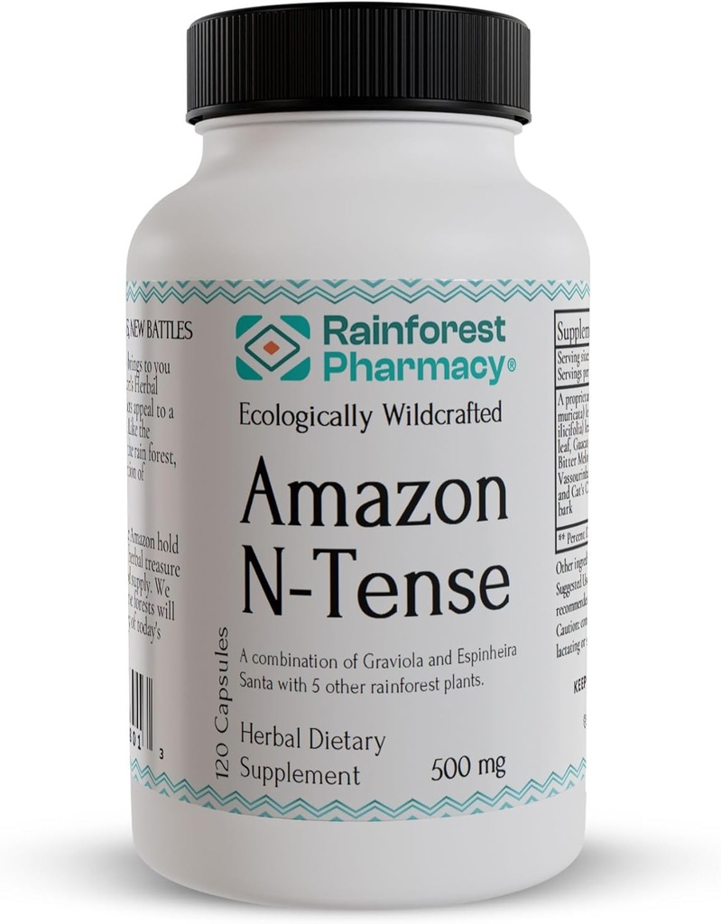 Farmacie Rainforest N- Tense Soursop Graviola Kapsle 500mg 600mg CZK 124; Volně rostoucí Graviola Plus 7 Rainforest Byliny podporovat normální buněčné zdraví 124; 120 Vegetariánské Kapsle