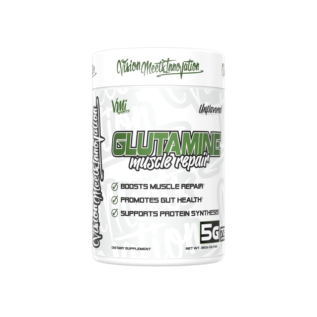 VMI Sports Glutamin Muscle Repair Powder Pure L- glutamin PHARMAN124; Muscle Repair & Recovery - Gut Health - Protein Syntéza PHARMAN124; 5g per Serving - 72 Serving