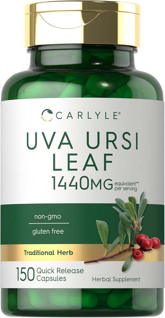 Carlyle Uva Ursi Kapsle 124; 1440mg kapsle 124; 150 Počet 124; Bylinné listy Extract 124; Non- GMO 124; Gluten zdarma dodatek