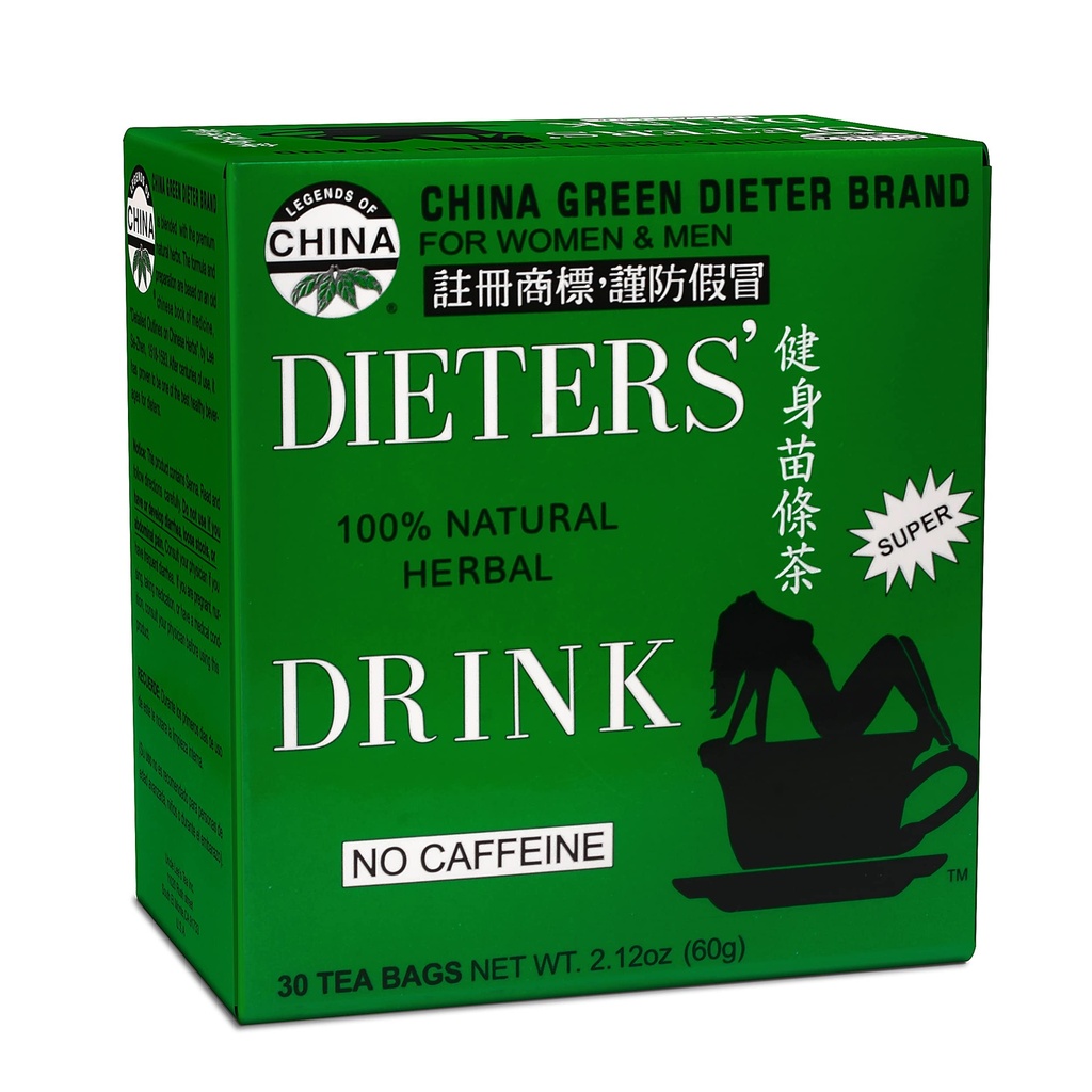 Strejda Lee 's Tea China Green Dieters čaj kofein zdarma, 2.12 Oz, 30 Počet