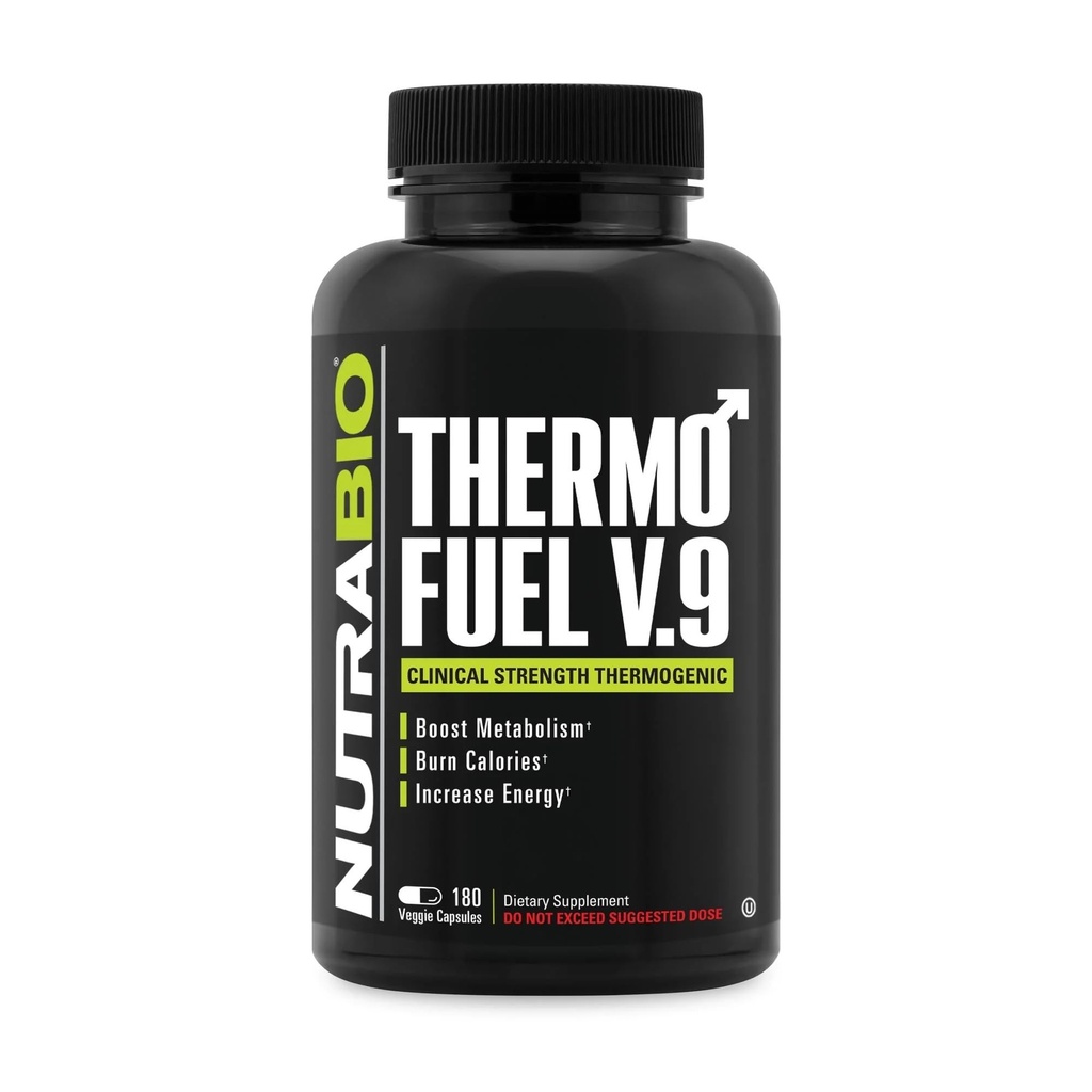 NutraBio ThermoFuel V.9 pro muže a ženy - Metabolismus Booster a Appetite Conpresant- termogenní tuk Burner - 180 Kapsle