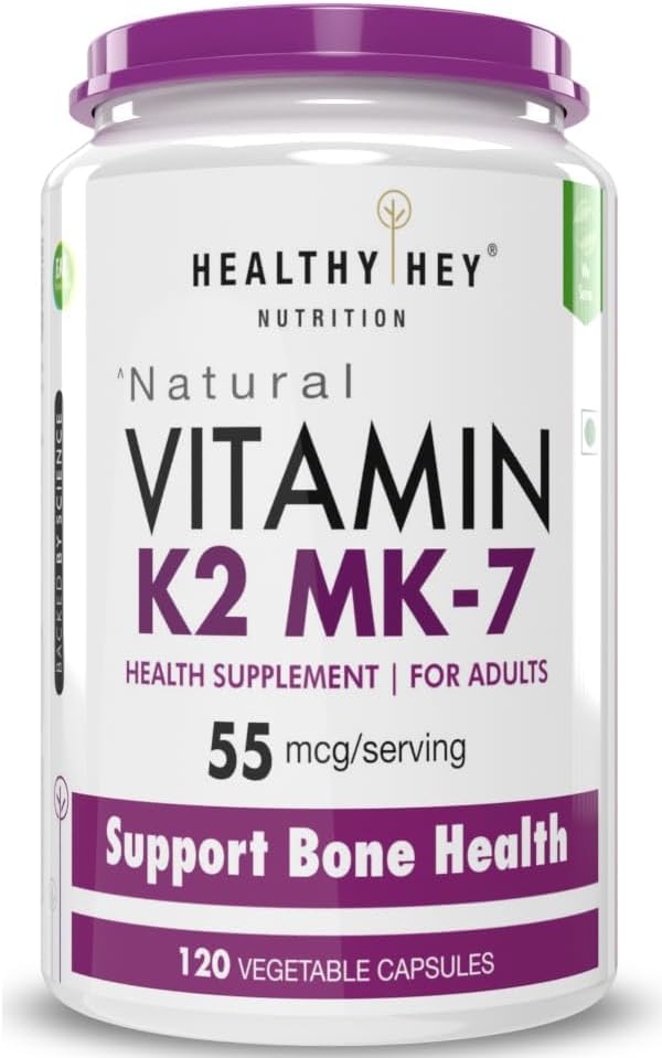 Generické ATS vitamin K2 PHARMA124; 100% Vegetariánské vitamín K2 Výhody v kostním zdraví - 55mcg - 120 Vitamin K27 Kapsle