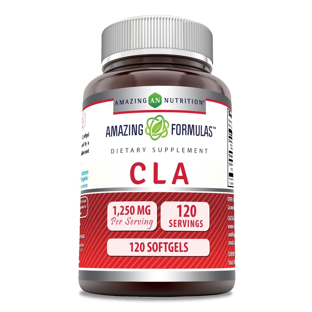 Amazing approvas CLA (konjugovaná kyselina linolová) 1250 Mg CLA124; doplněk k softtgelu CLA124; Non- GMO CLA124; gluten- Free CLA124; Made in USA (1 balení 124; 120 Počet)