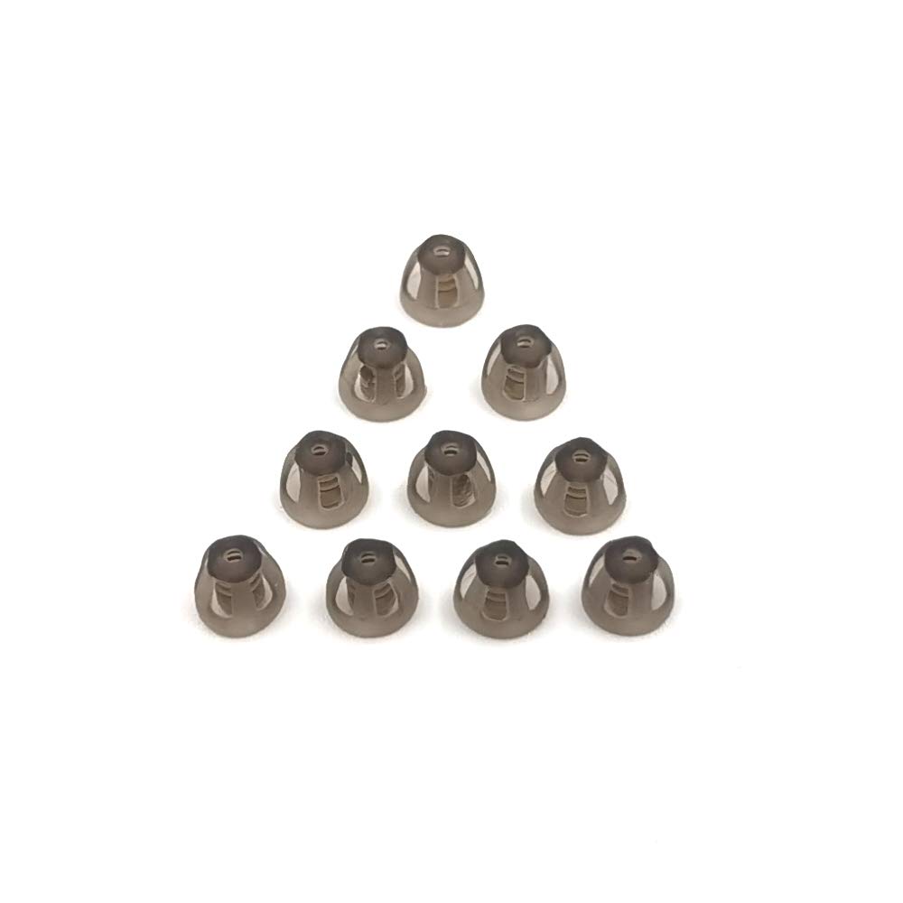 Domes Smoky Gray Tips Ušní kukly Komfortní pro Open Fit BTE Zvukový zesilovač PSAP Kit Invisible, s výjimkou RIC 5mm (S * 10)