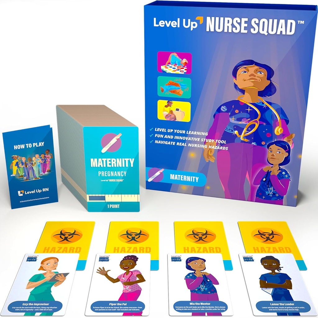 Mateřství Flash karty Game - Ošetřující školní zkouška Prep - Ošetřující student Essentials - Připravte se na 2025-2026 NCLEX ATI HESI zkoušky (Úspěch mateřství)