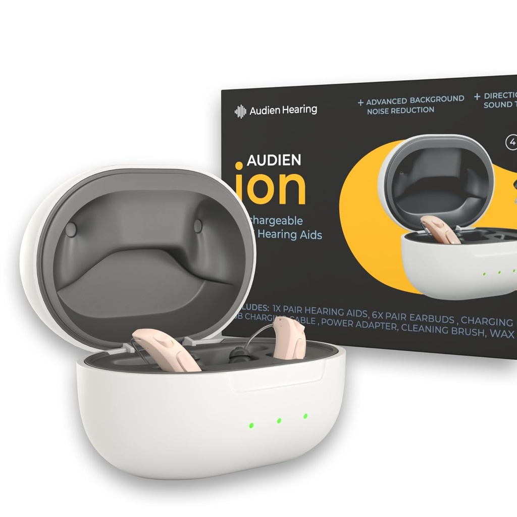Slyšení diváků ION Bezdrátové dobíjecí OTC naslouchací pomůcky, Premium Comfort Design & Téměř neviditelné