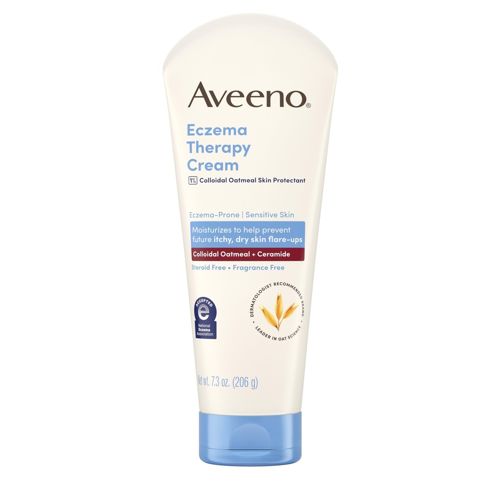 Aveeno Eczema Therapy Daily Moisturization Body Cream for Sensitive Skin, Soothing Eczema Relief Cream, Koloidní ovesné vločky & Ceramid for Dry & Itchy Skin, Steroid- & Fragrance-Free, 7.3 oz