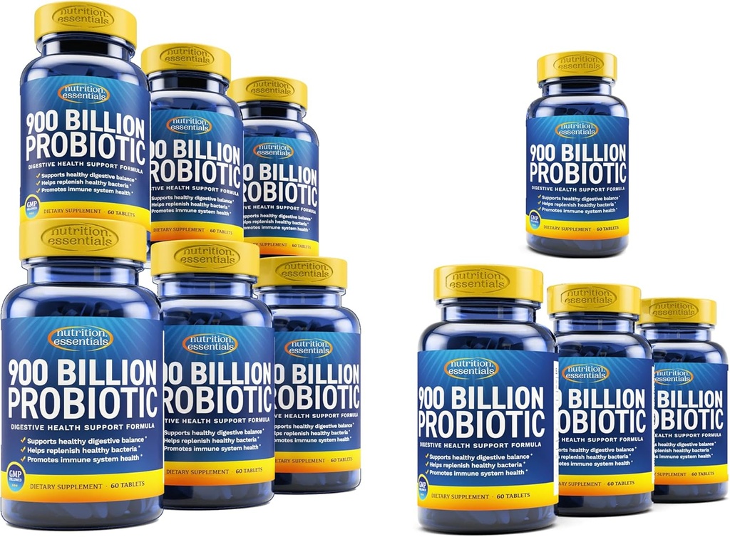 Nutriční Essentials 10 Měsíce Dodávka Probiotika pro ženy a muže - Probiotika Trávicí Zdraví - 62% Více Stabilní Probiotika pro Gut Zdravotní Podpora - USA Made Vegan Probiotics Formule Prebiotic Blend