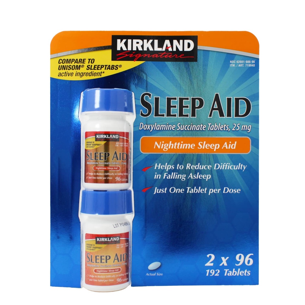 Kirkland Signature Sleep Aid Doxylamin Sucinate 25 Mg, 192-Počet (balení po 3)